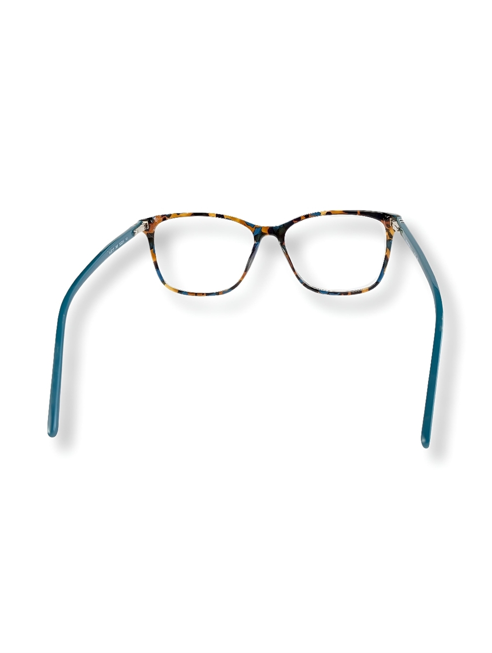 MARCHON NYC Tortoiseshell Square Frame Glasses with Teal M-5015 340 53▫15 140 - Picture 3 of 6